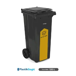 Contenedor con 2 ruedas con identificadores gubernamentales Plastik Gogic 120 L