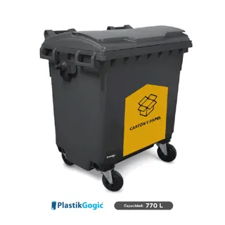 Contenedor con 4 ruedas con identificadores gubernamentales Plastik Gogic 770 L