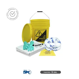 Kit antiderrames para aceite y derivados del petróleo SPC 5 Gal | absorción 5 Gal