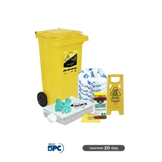 Kit antiderrames móvil para aceite y derivados del petróleo SPC 20 Gal | absorción 15 Gal