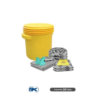 Kit antiderrames universal SPC 20 Gal | absorción 17 Gal