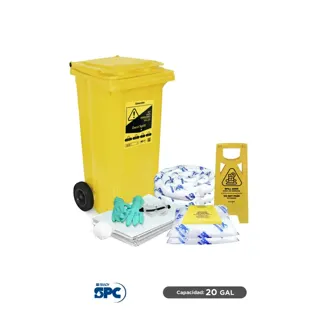 Kit antiderrames móvil para aceite y derivados del petróleo SPC 20 Gal | absorción 16 Gal
