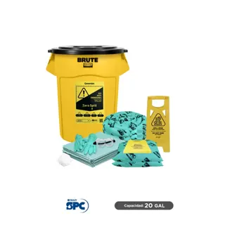 Kit antiderrames para líquidos agresivos o hazmat SPC 20 Gal | absorción 14 Gal