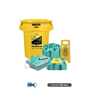 Kit antiderrames para líquidos agresivos o hazmat SPC 32 Gal | absorción 28 Gal