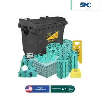 Carro antiderrames móvil para líquidos agresivos o hazmat SPC 174 Gal | absorción 115 Gal