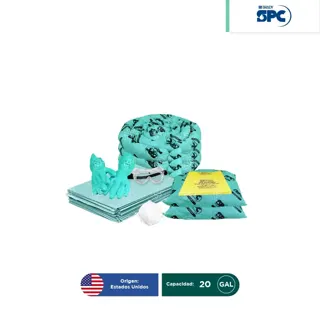 Repuesto para Kit antiderrames móvil para líquidos agresivos o hazmat SPC 20 Gal | absorción 14 Gal