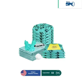 Repuesto para Kit antiderrames móvil para líquidos agresivos o hazmat SPC 32 Gal | absorción 28 Gal