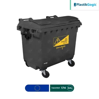 Contenedor con 4 ruedas Plastik Gogic 660 L (174 Gal)