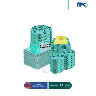 Repuesto para Kit antiderrames móvil para líquidos agresivos o hazmat SPC 95 Gal | absorción 70 Gal