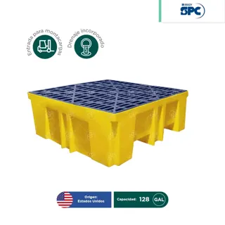 Tarima antiderrames 4 tambos SPC 129 Gal