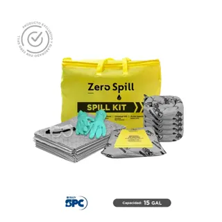 Kit antiderrames portátil para respuesta a emergencias universal SPC 15 Gal | absorción 16 Gal