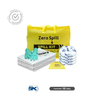 Kit antiderrames portátil para respuesta a emergencias para aceite y derivados del petróleo SPC 10 Gal | absorción 10 Gal