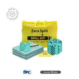 Kit antiderrames portátil para respuesta a emergencias para líquidos agresivos o hazmat SPC 10 Gal | absorción 8 Gal