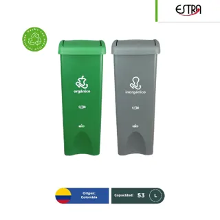 Combo ecológico Estra MR botes tapa vaivén 53 L