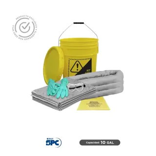 Kit antiderrames universal no quimicos SPC 10 Gal | absorción 9 Gal
