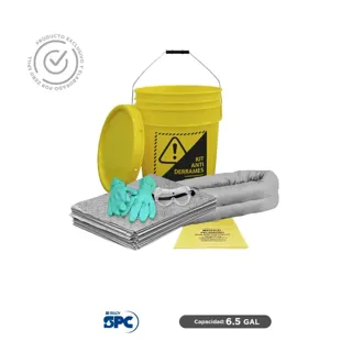 Kit antiderrames universal no quimicos SPC 6.5 Gal | absorción 6 Gal