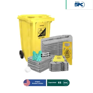 Kit antiderrames móvil universal no quimicos SPC 65 Gal | absorción 66 Gal