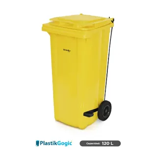 Contenedor con 2 ruedas y pedal Plastik Gogic 120 L