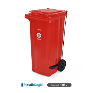Contenedor con 2 ruedas y pedal Plastik Gogic RPBI 120 L