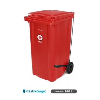 Contenedor con 2 ruedas y pedal Plastik Gogic RPBI 240 L