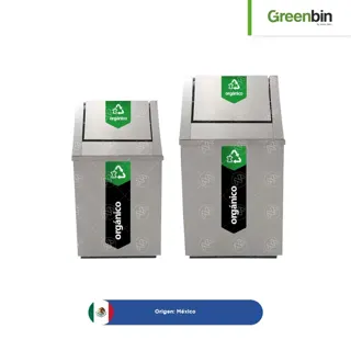 Basurero de acero inoxidable tapa campana Greenbin 45-75 L