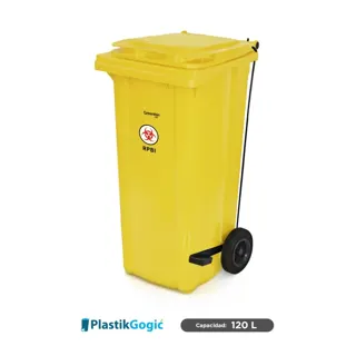 Contenedor con 2 ruedas y pedal Plastik Gogic AM RPBI 120 L
