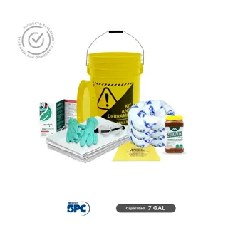 Kit antiderrames para aceite y derivados del petróleo SPC 7 Gal | absorción 7 Gal