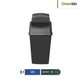 Bote de basura con tapa balancín rectangular Greenbin 9 L