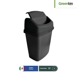 Bote de basura con tapa balancín rectangular Greenbin 17 L