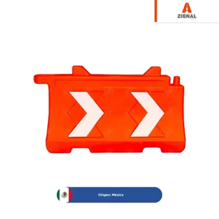 Barrera vial con 4 franjas reflejantes en flecha TR grado 310 ingenieria 155 x 85 x 52 cm Zignal