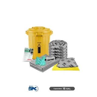 Kit antiderrames universal SPC 15 Gal | absorción 16 Gal