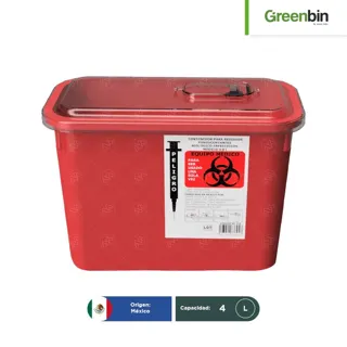 Contenedor para Punzocortantes RPBI Greenbin 4 L