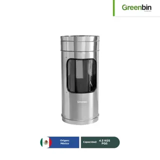 Porta extintor con cenicero de acero inoxidable Greenbin 23 x 52 cm