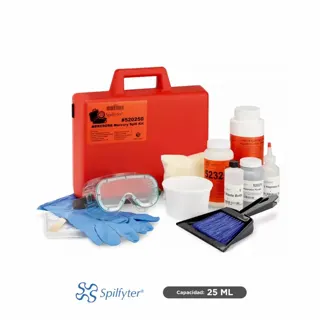 Kit especializado para derrames de mercurio Spilfyter absorción 25 mL