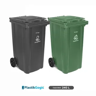 Combo ecológico contenedor de 2 ruedas Plastik Gogic 240 L