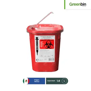 Contenedor para Punzocortantes RPBI Greenbin 1.8 L