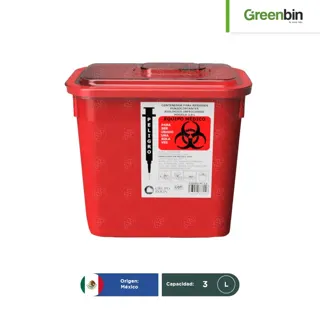 Contenedor para Punzocortantes RPBI Greenbin 3 L
