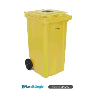 Contenedor con 2 ruedas Tapa perforada Plastik Gogic 240 L