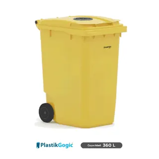 Contenedor con 2 ruedas Tapa perforada Plastik Gogic 360 L