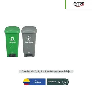 Combo ecológico Estrabins botes con pedal 10 L