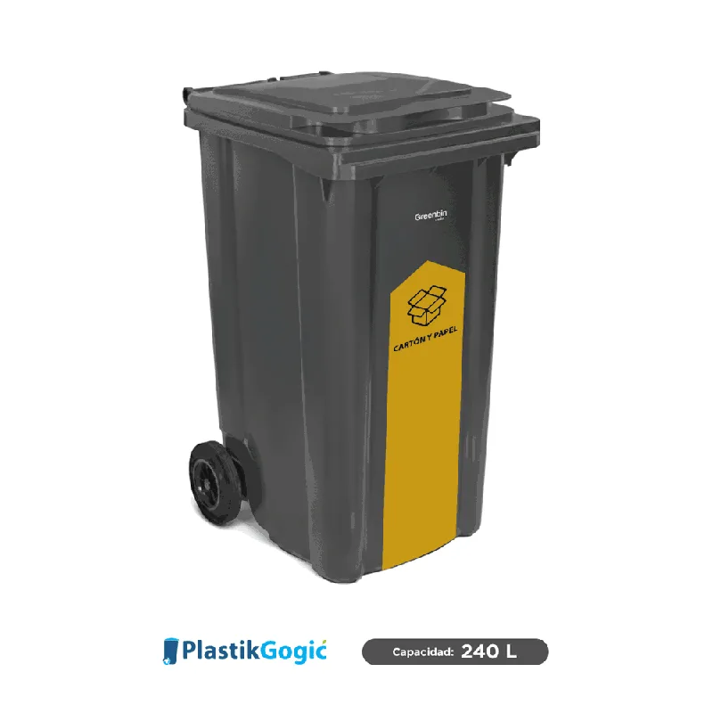 Contenedor con 2 ruedas con identificadores gubernamentales Plastik Gogic 240 L
