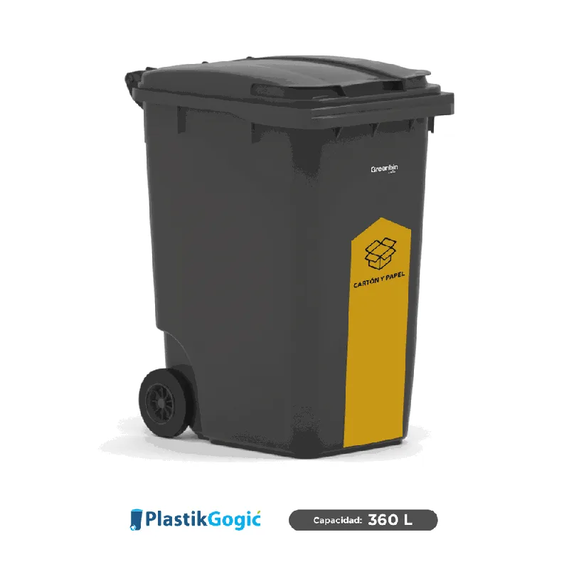 Contenedor con 2 ruedas con identificadores gubernamentales Plastik Gogic 360 L
