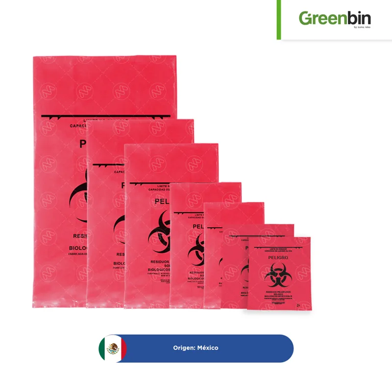 Bolsa RPBI Roja Paquete con 100 Pz