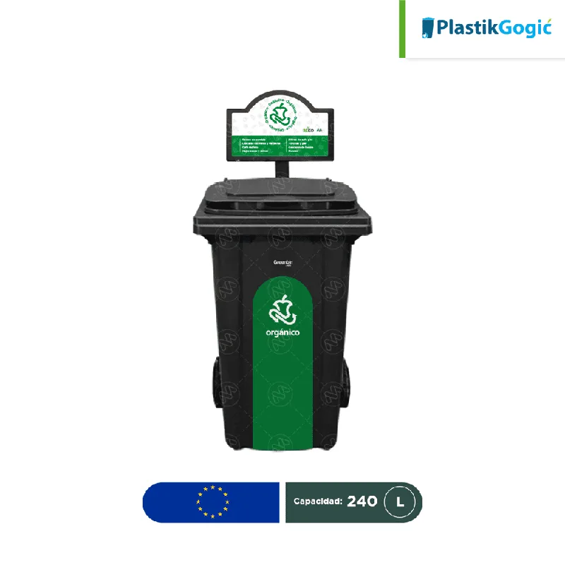 Estación ecológica modular individual contenedores con 2 ruedas Plastik Gogic 240 L