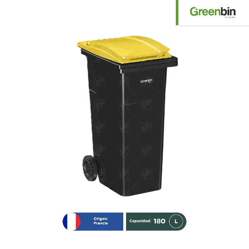 Contenedor con 2 ruedas tapa de color Greenbin 180 L