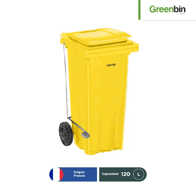 Contenedor con 2 ruedas con pedal Greenbin 120 L