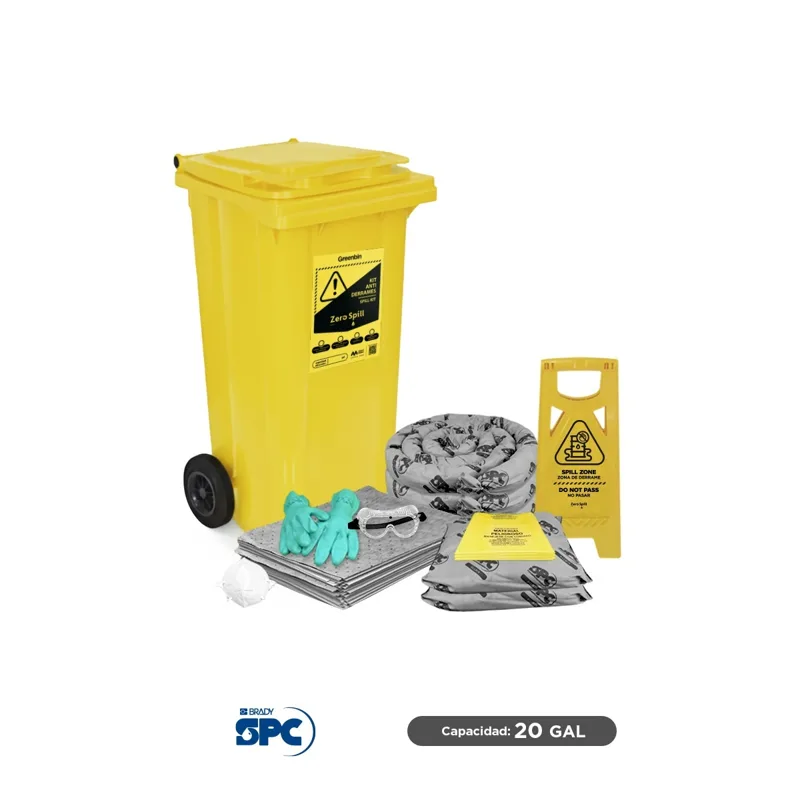 Kit antiderrames móvil universal SPC 20 Gal | absorción 16 Gal
