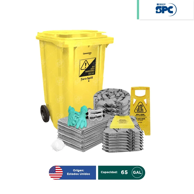 Kit antiderrames móvil universal SPC 65 Gal | absorción 60 Gal