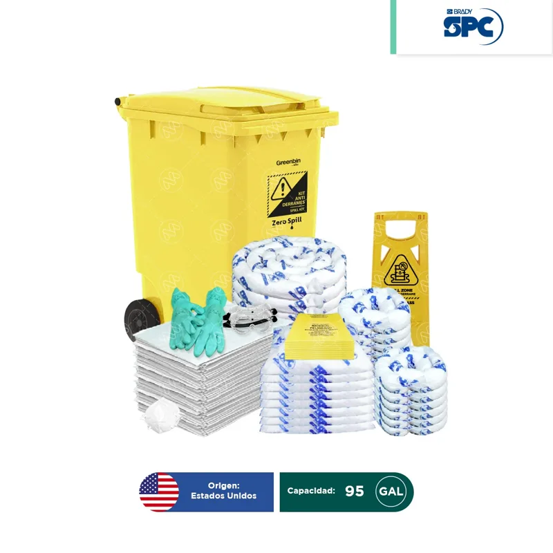 Kit antiderrames móvil para aceite y derivados del petróleo SPC 95 Gal | absorción 83 Gal