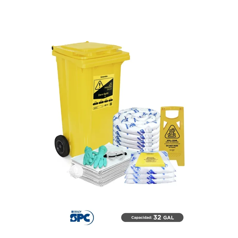 Kit antiderrames móvil para aceite y derivados del petróleo SPC 32 Gal | absorción 31 Gal